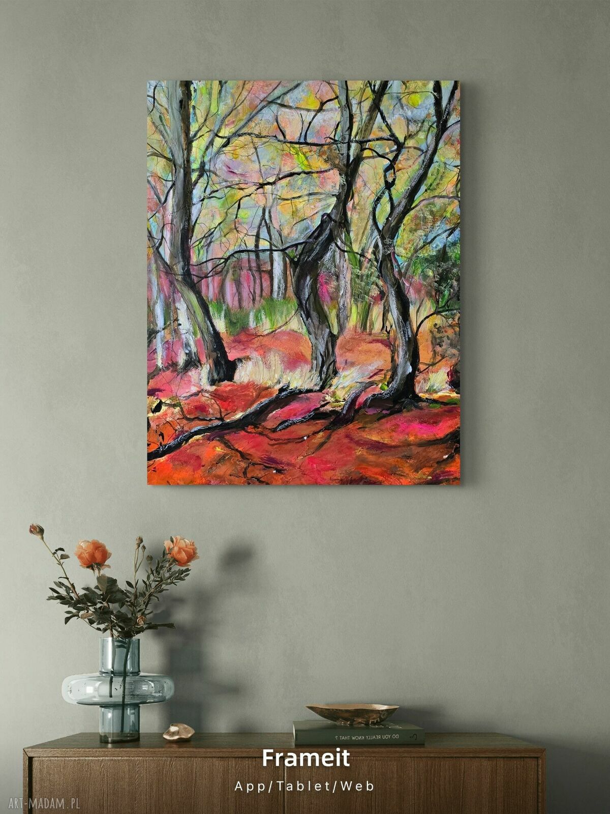 Las „Adventure” - ręcznie malowany obraz akrylowy na płótnie 40x50 cm