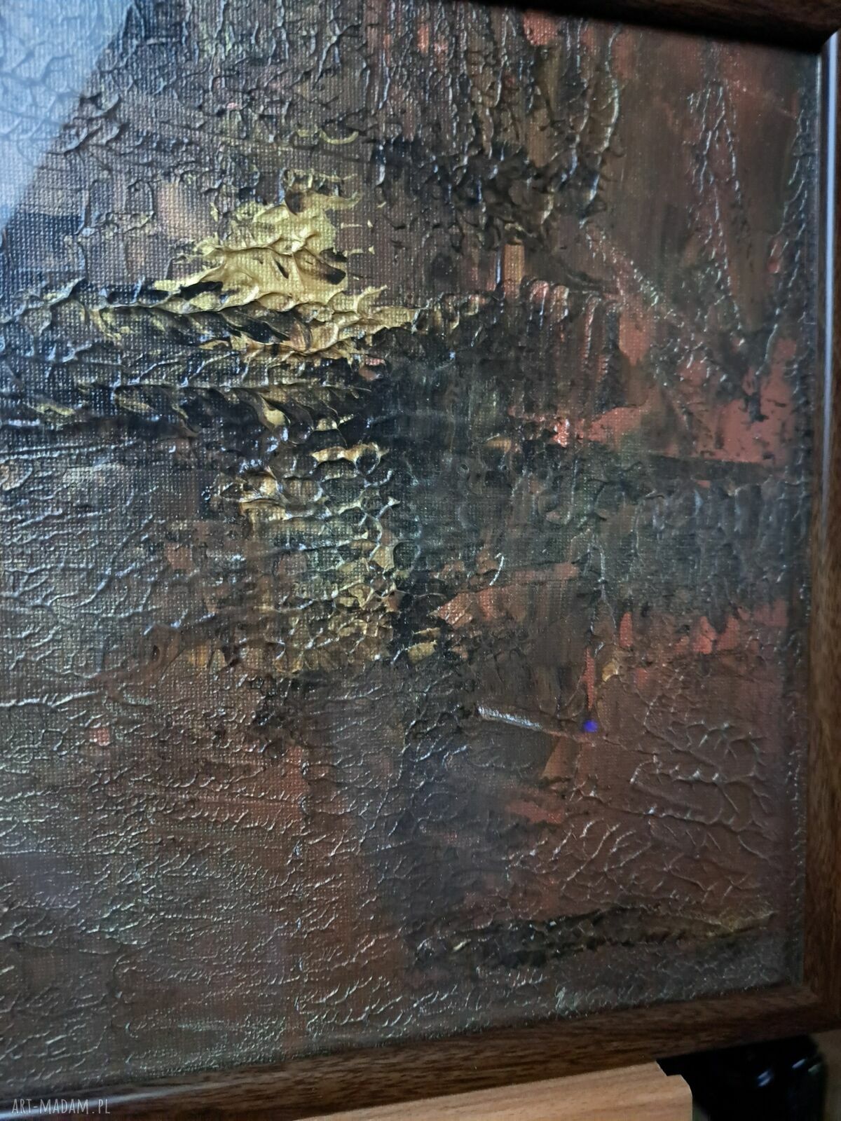 Obraz akrylowy 25x25 cm „Brązy” - abstrakcja struktura, gotowy do zawieszenia
