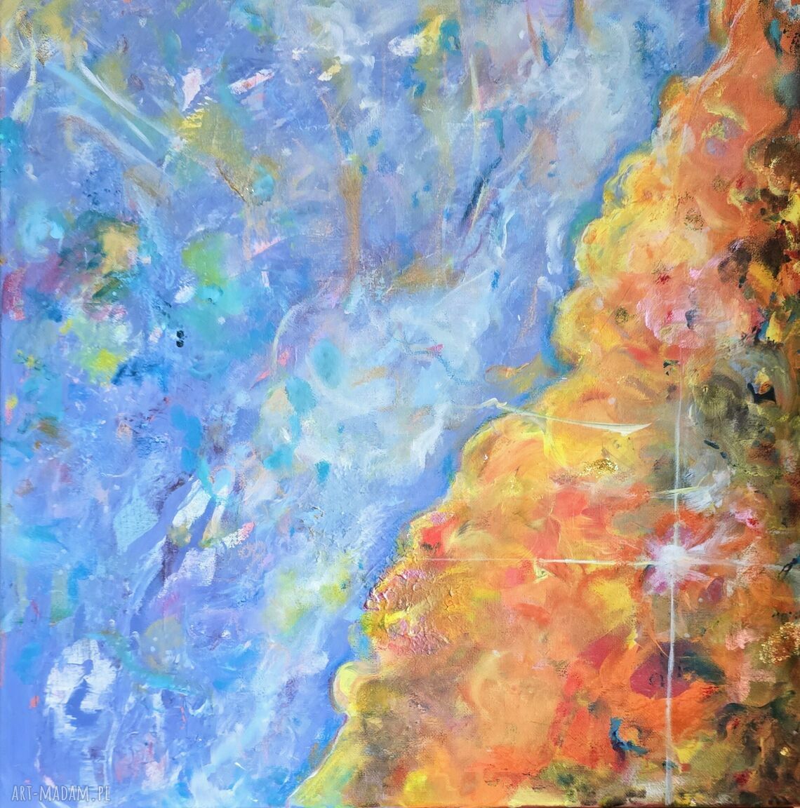 Ręcznie malowany obraz akrylowy „Mgławica Oriona 7” 50x70 cm - kosmos