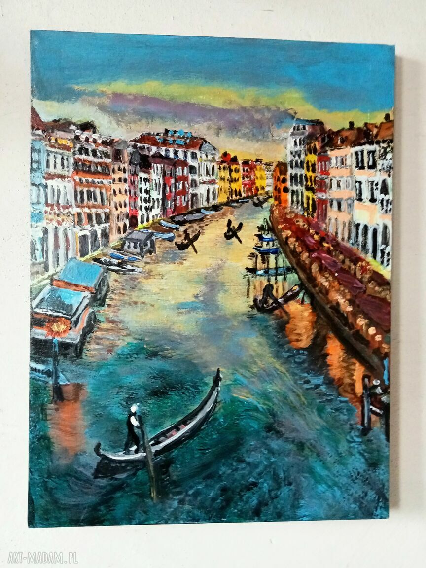 Obraz akrylowy Wenecja - ręcznie malowany pejzaż 30x40 cm