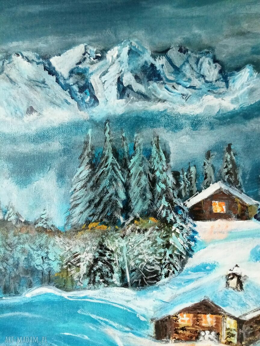 Obraz akrylowy "Alpy Austriackie" - krajobraz górski 50x50 cm na blejtramie