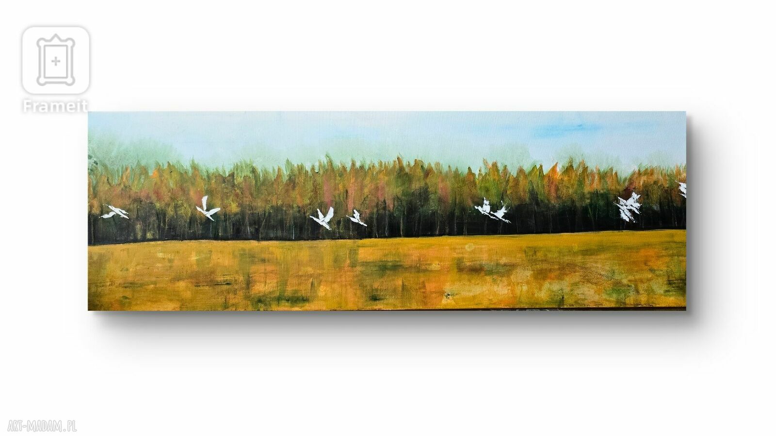 Podlaskie granice - obraz akrylowy 120x40x2 cm z ptakami