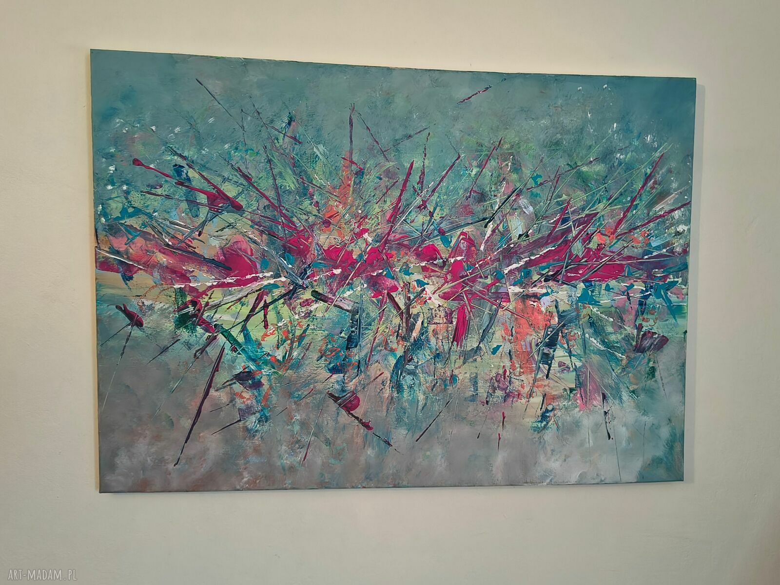 Obraz akrylowy Abstrakcia - turkus 70x50 na płótnie