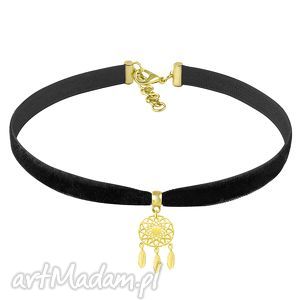 lavoga boho choker - black velvet - złote naszyjniki