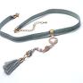 ręcznie robione naszyjniki choker /trok/ light grey