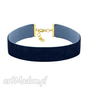 choker wide - navy blue velvet