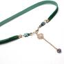 zielone aksamitka choker - mystic green - naszyjnik