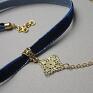 aksamitka naszyjniki choker - navy /smycz/