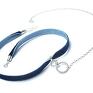 ręcznie wykonane naszyjniki choker /navy /smycz /