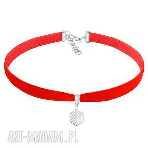 choker - red velvet lavoga - czerwone naszyjniki