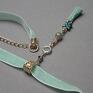 turkusowe naszyjniki choker - /trok/ mint