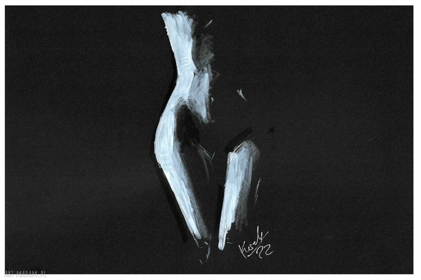 AKT 17 A4 - rysunek tuszem akt kobiecy fine art nude minimalizm