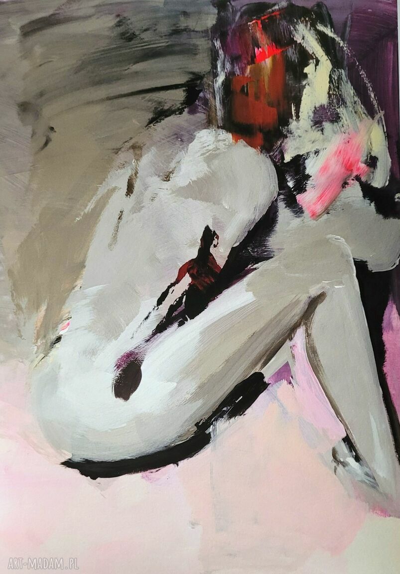 Akt Malinowy - obraz kobiecy 100x70 cm (inkografia Giclee)