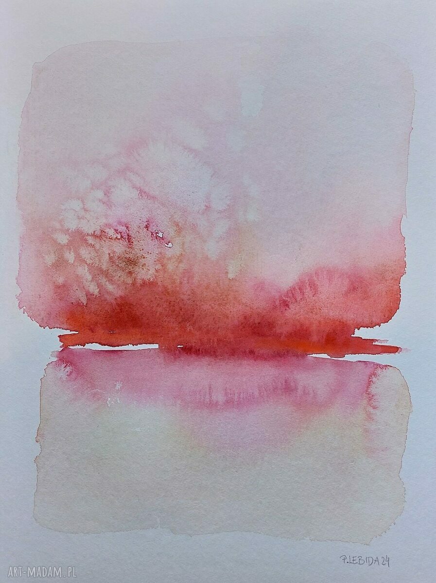 Abstrakcja - akwarela 32x24 cm (ciepłe barwy)