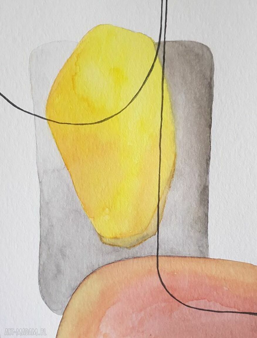 Akwarela abstrakcyjna 24x32 cm - ręcznie malowana