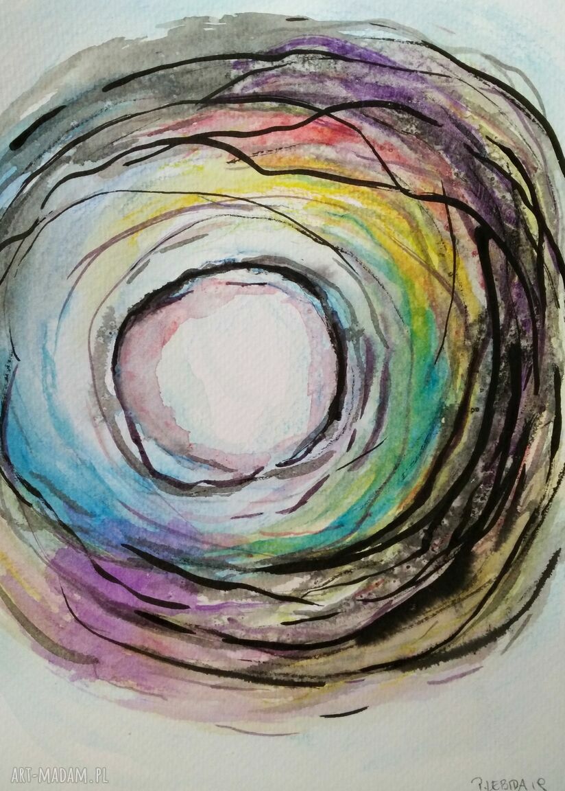 Abstrakcja - akwarela formatu 18x24 cm