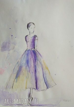 Baletnica - akwarela formatu A4 Paulina Lebida