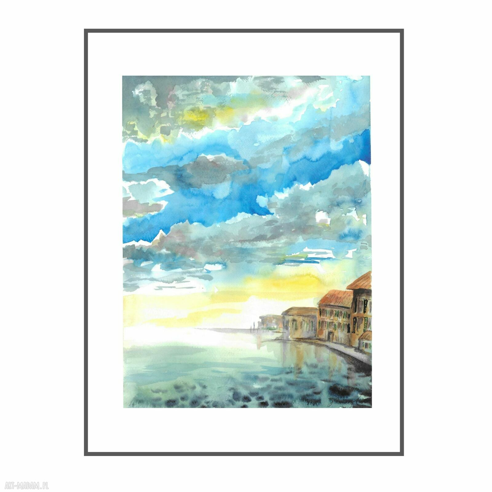 Akwarela 'Dalmacja' 40 x 30 cm malowana ręcznie