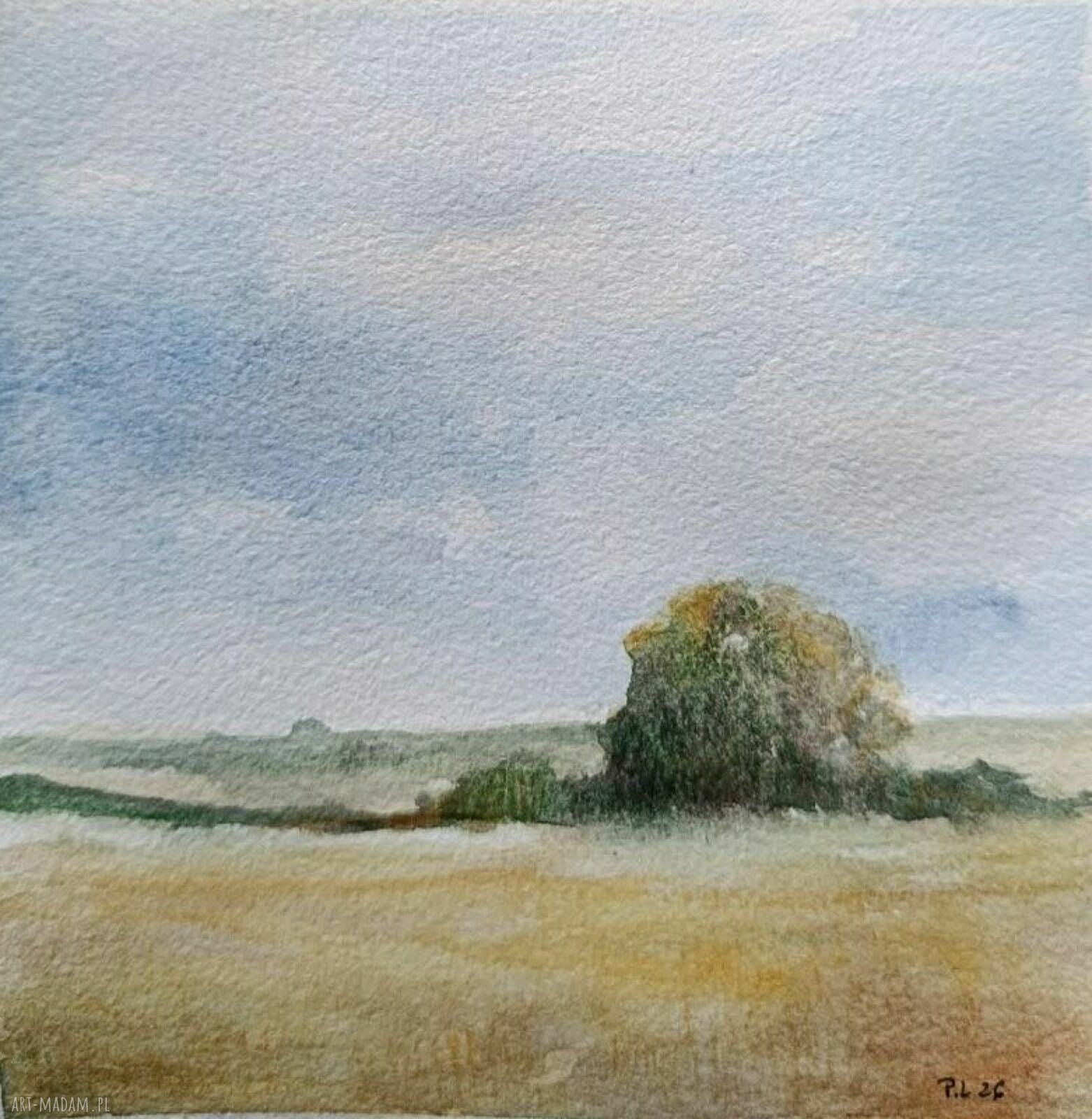 Drzewko - akwarela 15x15 cm (bez ramy) sygnowana przez Paulinę Lebidę