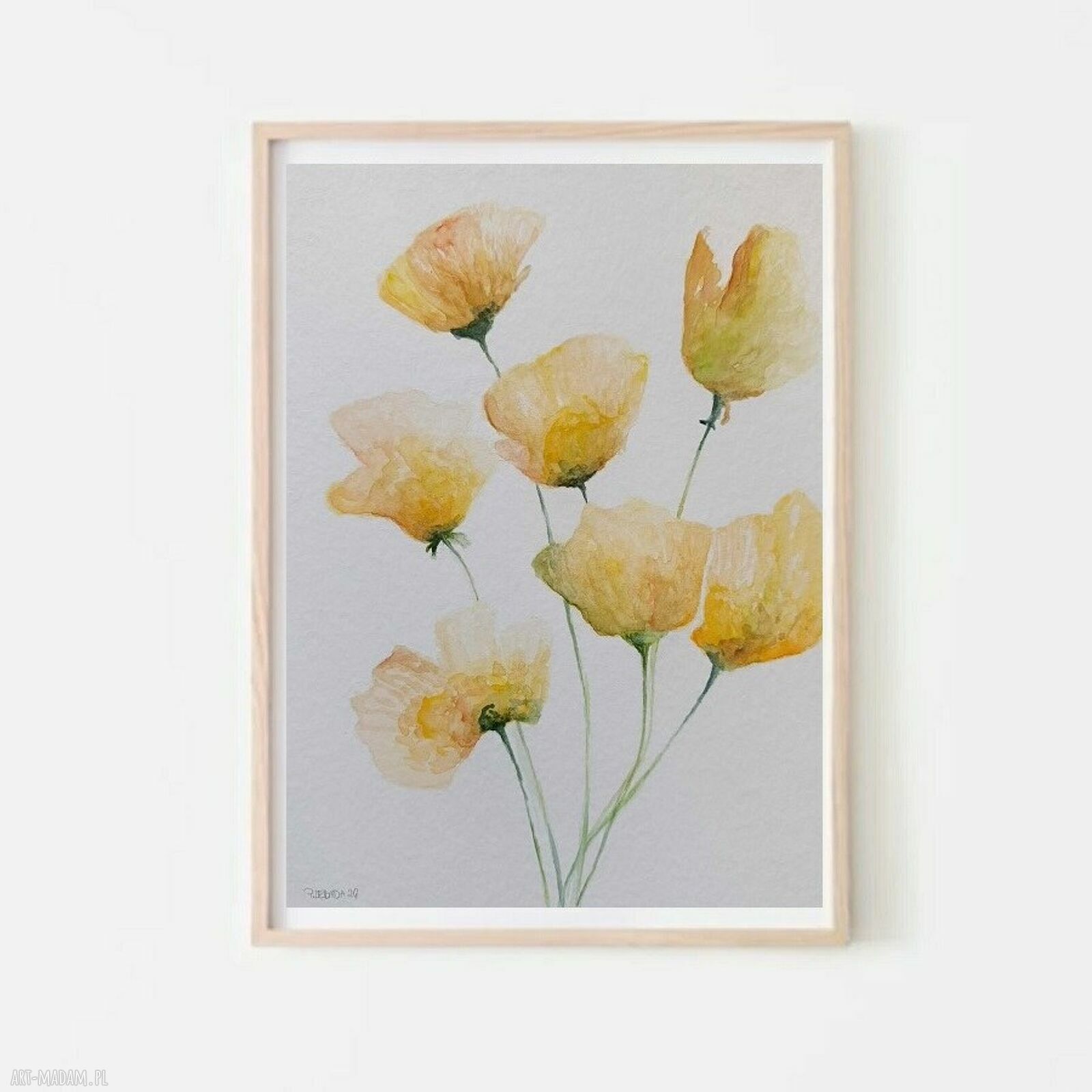 Oryginalna akwarela „Kwiaty” 32 x 24 cm