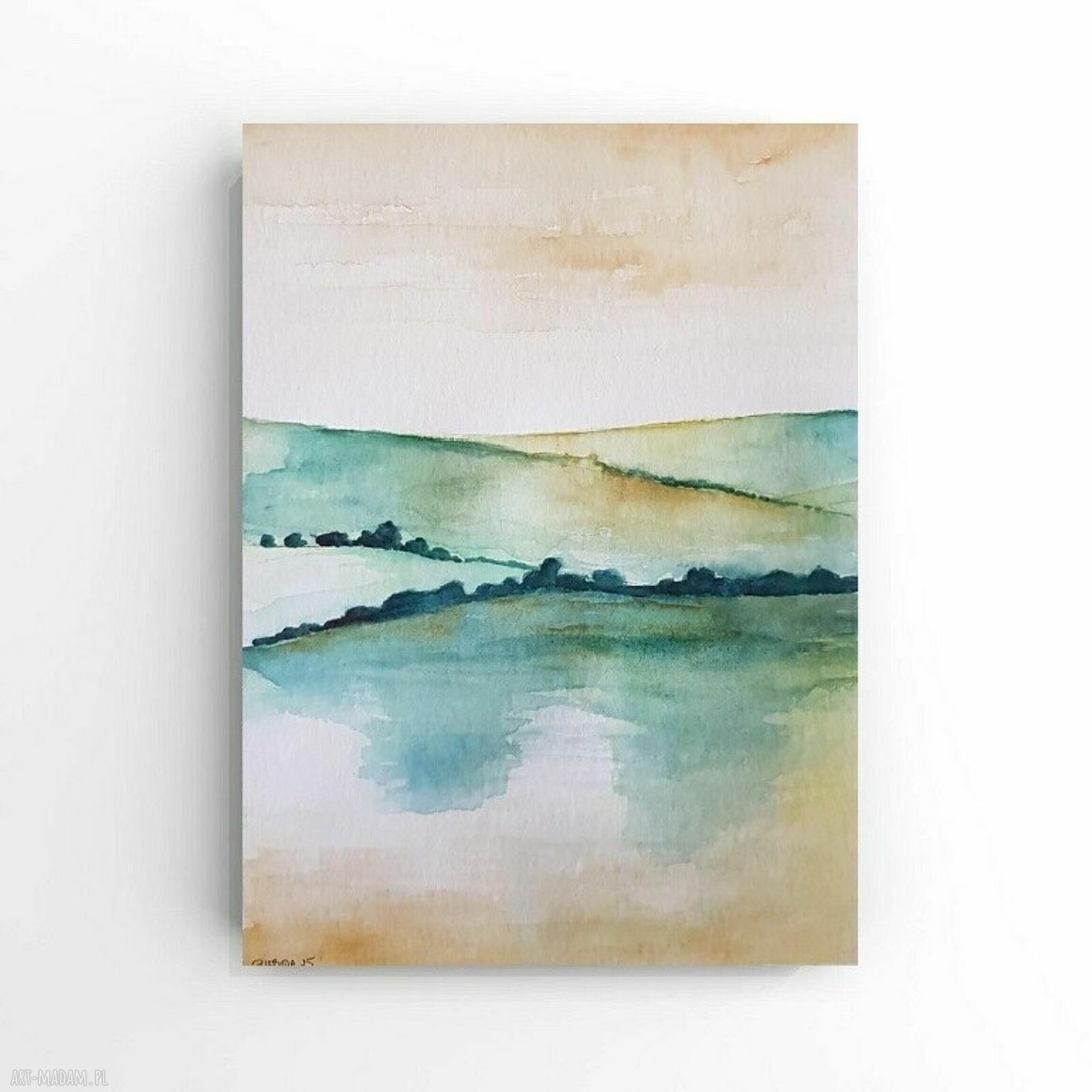 Oryginalna akwarela „Pejzaż” 32 x 24 cm, sygnowana (bez oprawy)