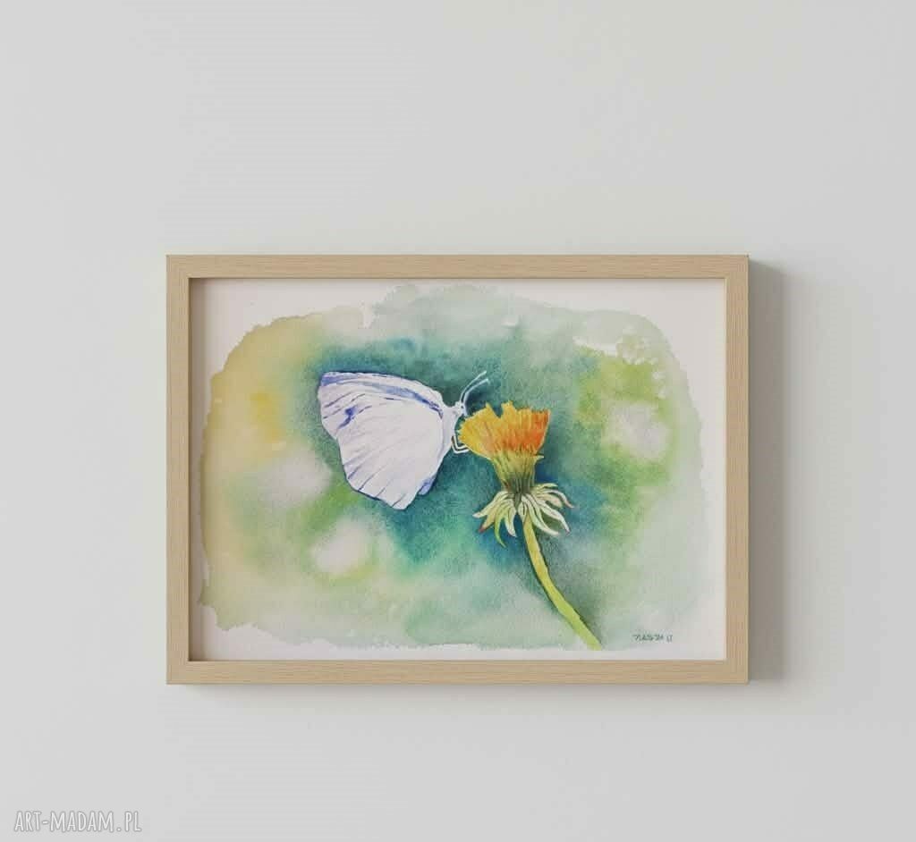 Oryginalna akwarela „Motyl” w formacie A4 - Paulina Lebida