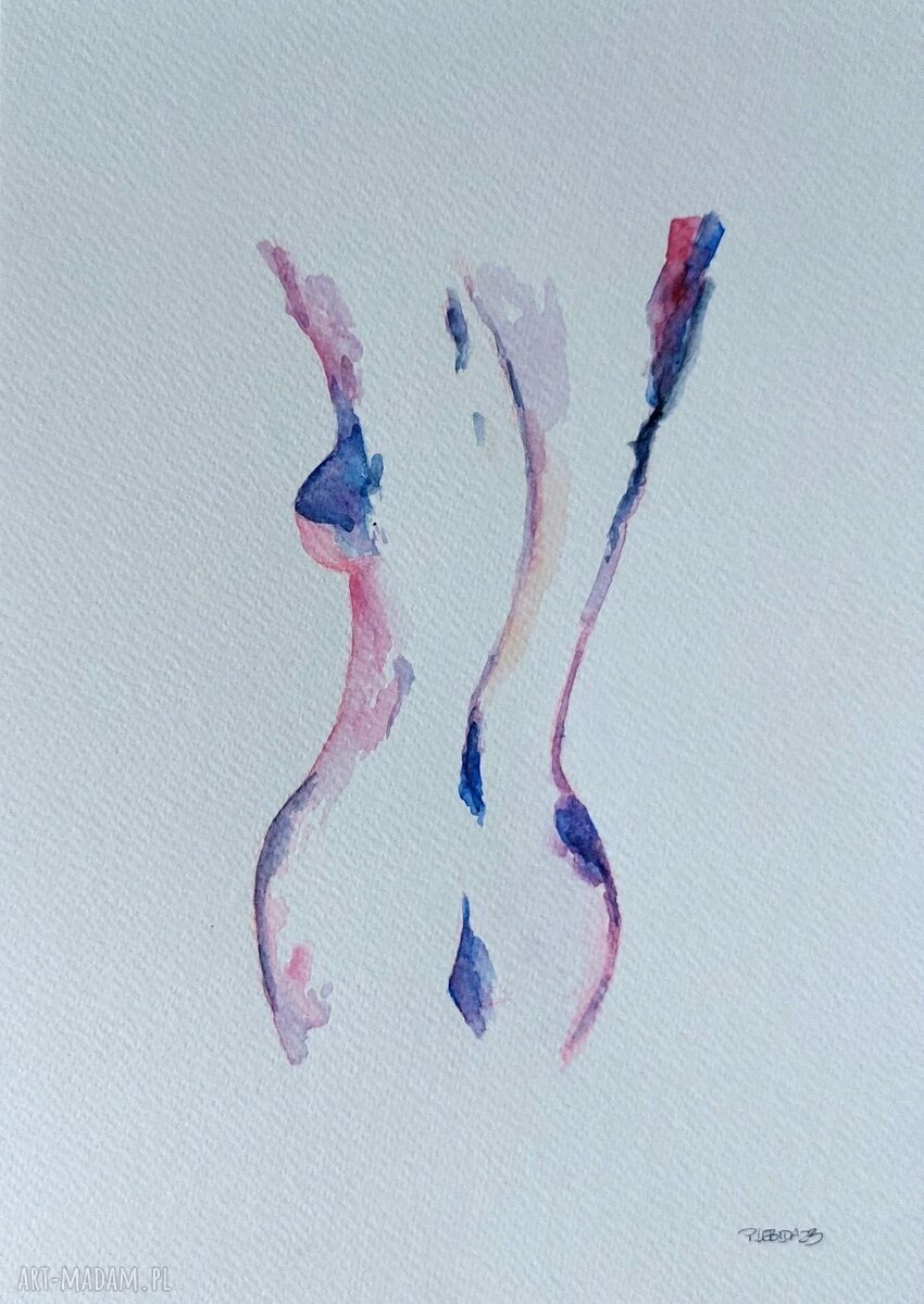 Akwarela formatu A4 - Kobieta (ręcznie malowana)