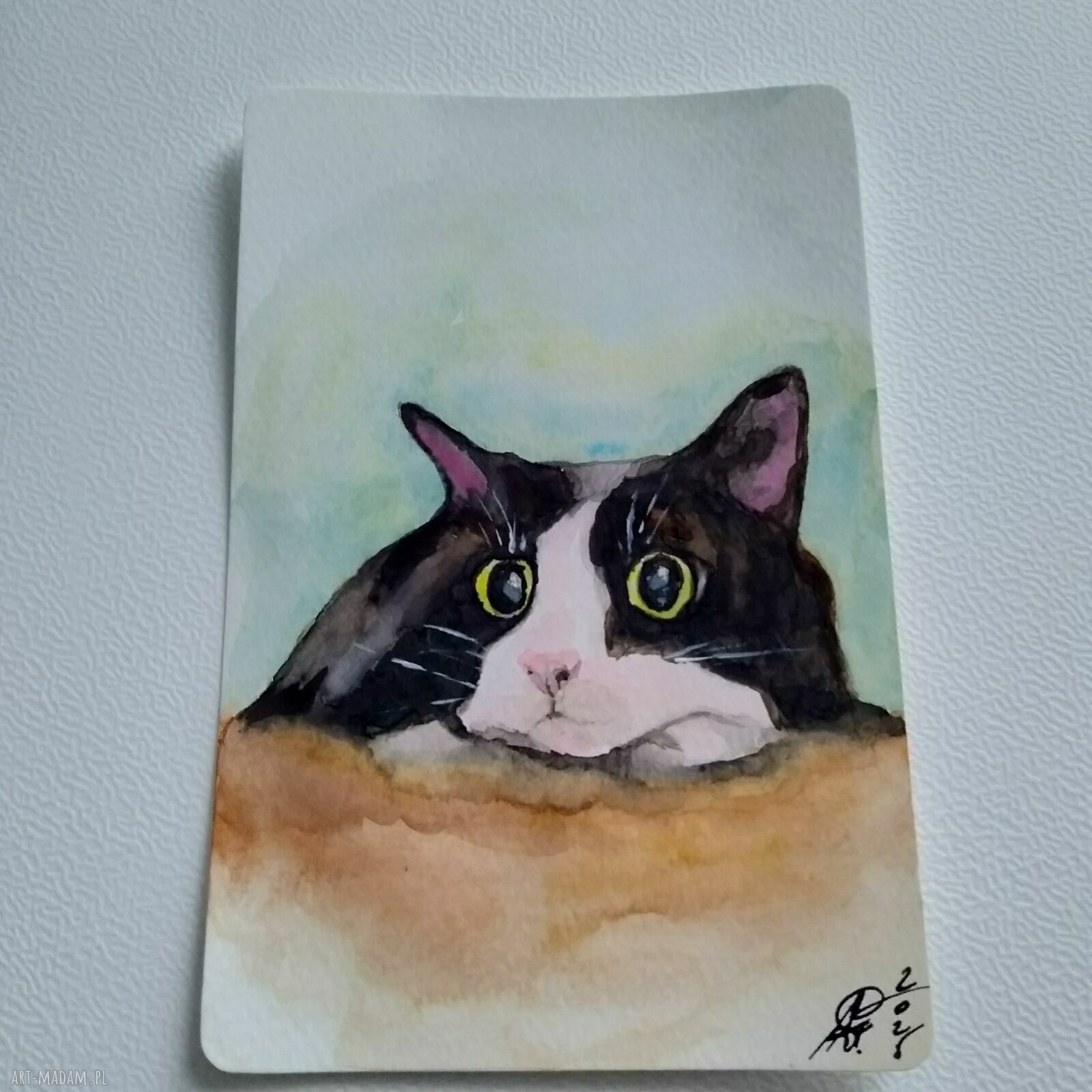Kotek. Akwarela - bajkowa ilustracja Lhotse Design na papierze 10x15 cm