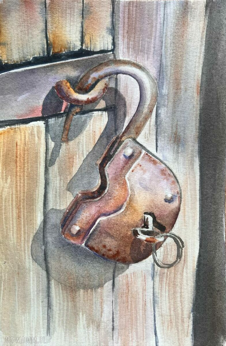 Akwarela Kudka Vintage - ręcznie malowana na papierze 13x19 (bez ramki)