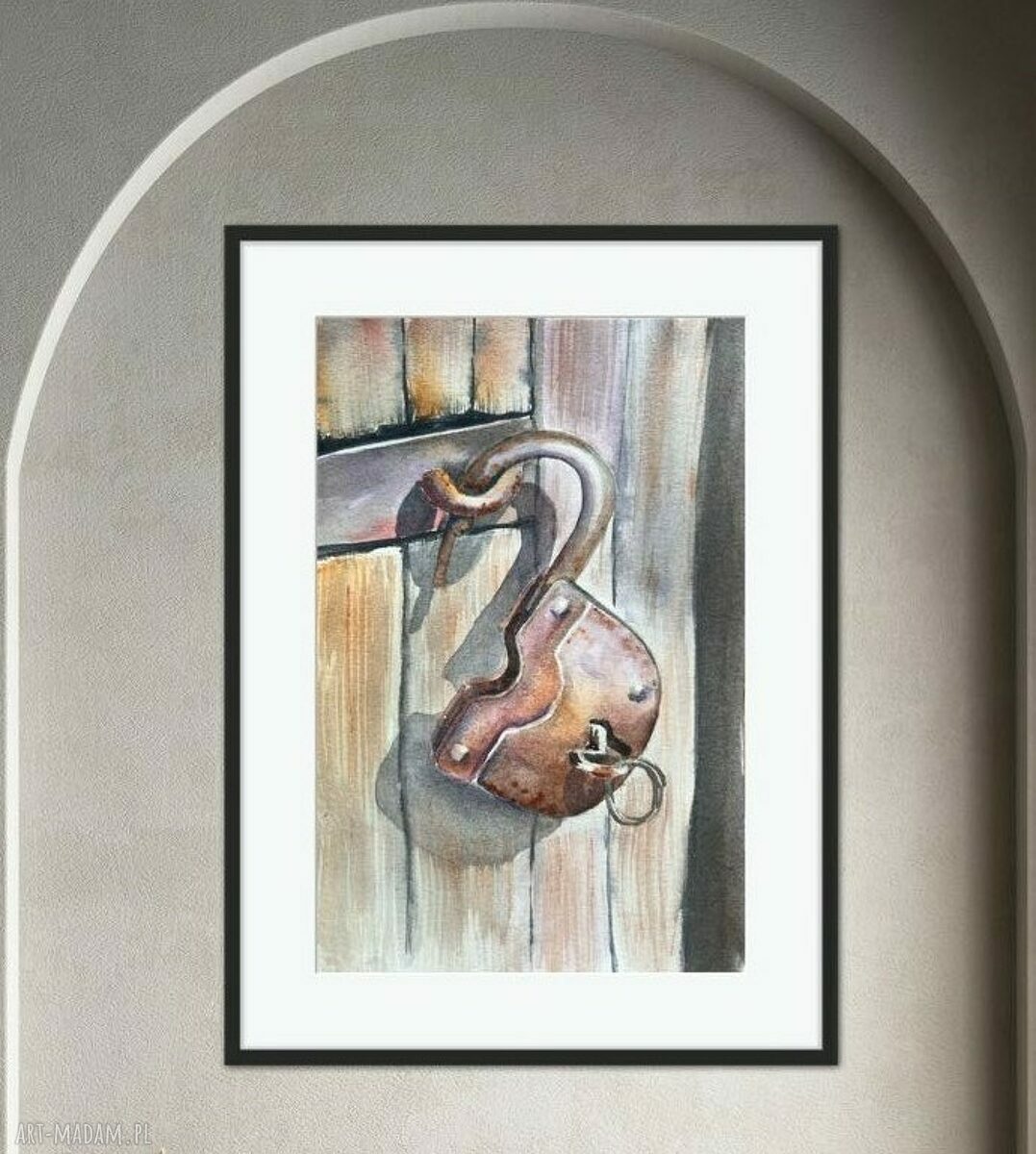 Akwarela Kudka Vintage - ręcznie malowana na papierze 13x19 bez ramki