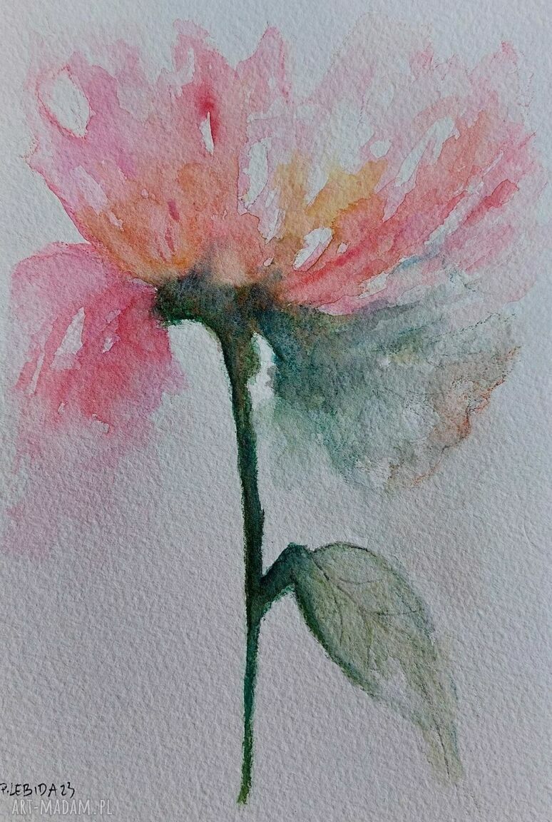 KWIATEK - akwarela w formacie A5