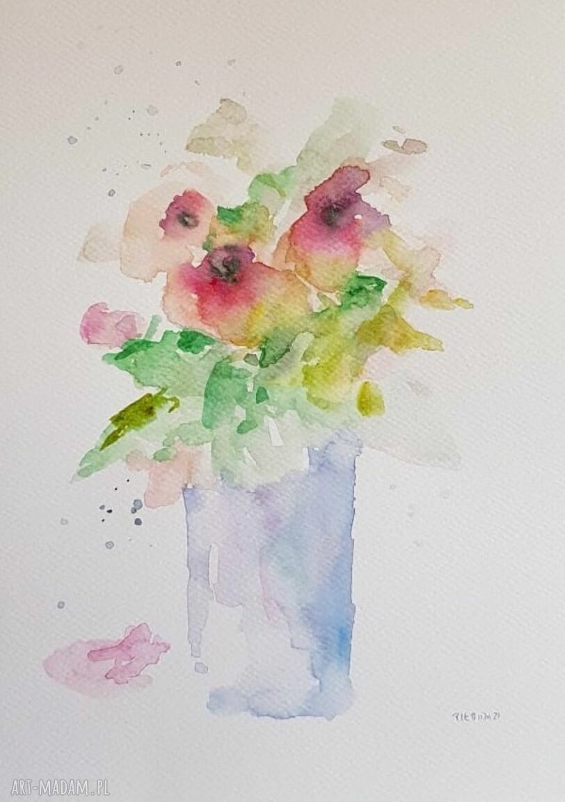 KWIATY - akwarela A4