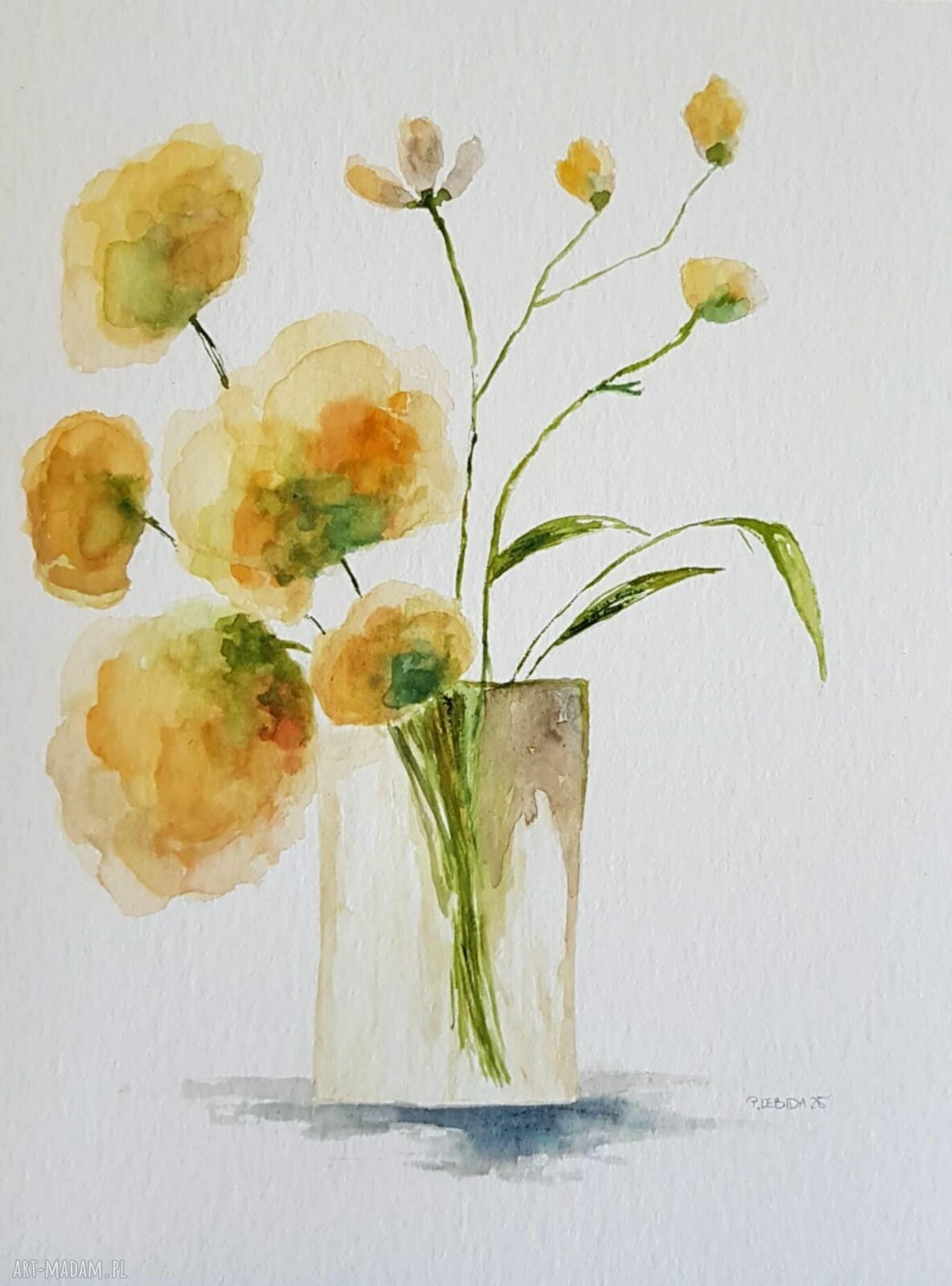 Kwiaty - akwarela 32x24 cm (oryginalny, sygnowany obraz)