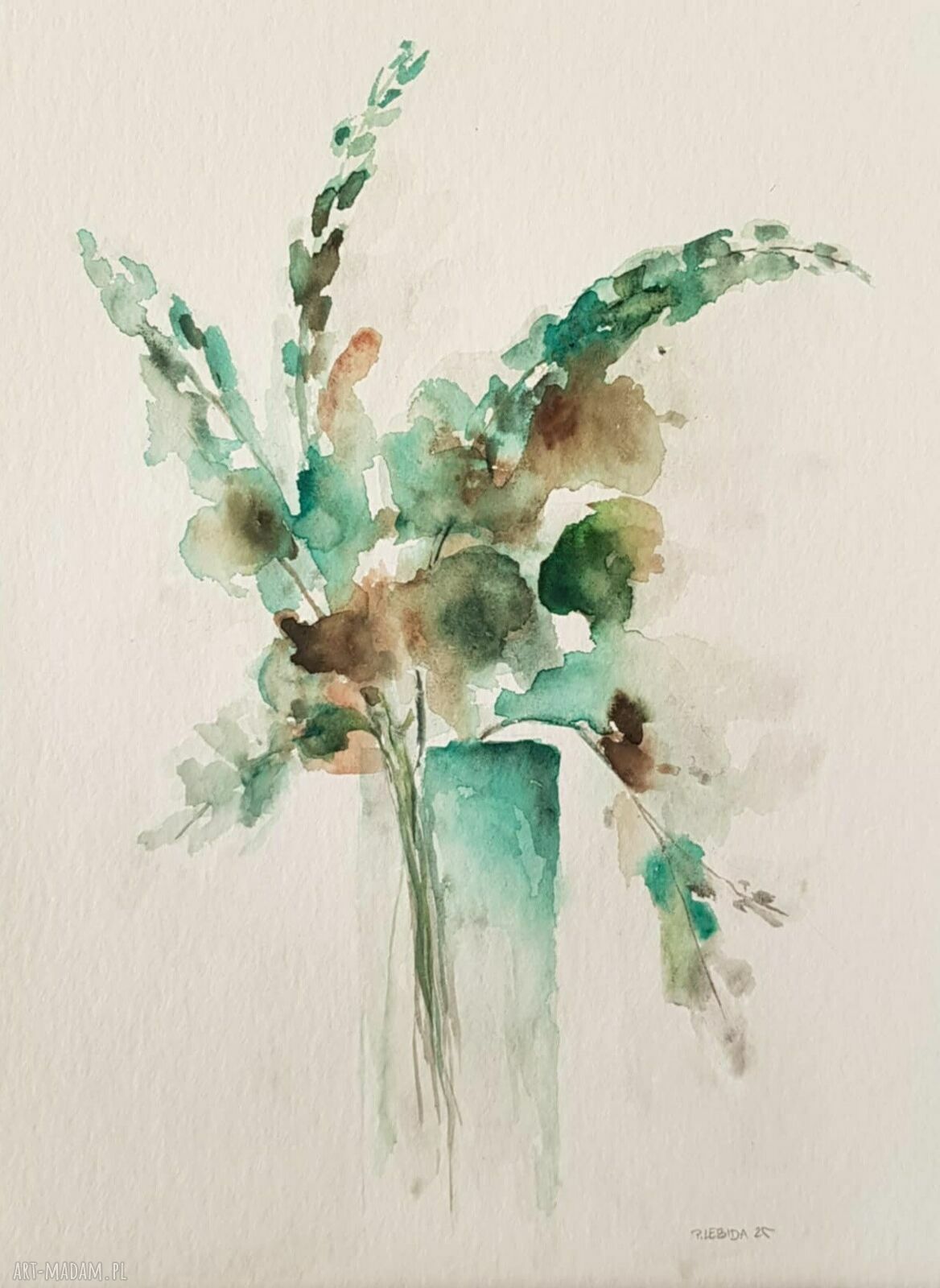 Kwiaty - obraz akwarelowy 32 x 24 cm