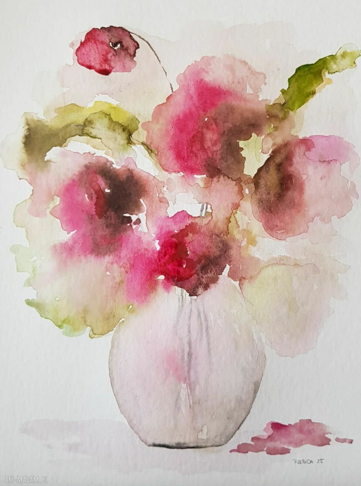 Kwiaty - akwarela 32x24 cm