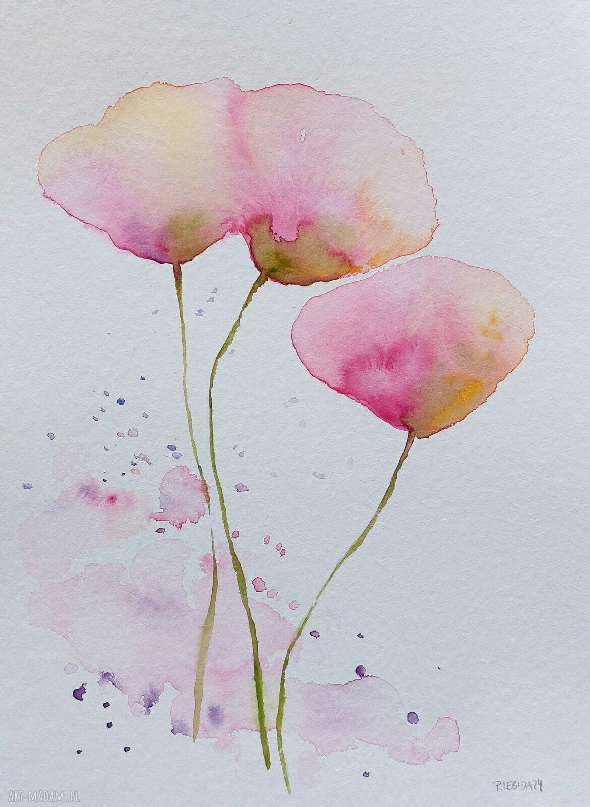 Kwiaty - akwarela formatu 32x24 cm