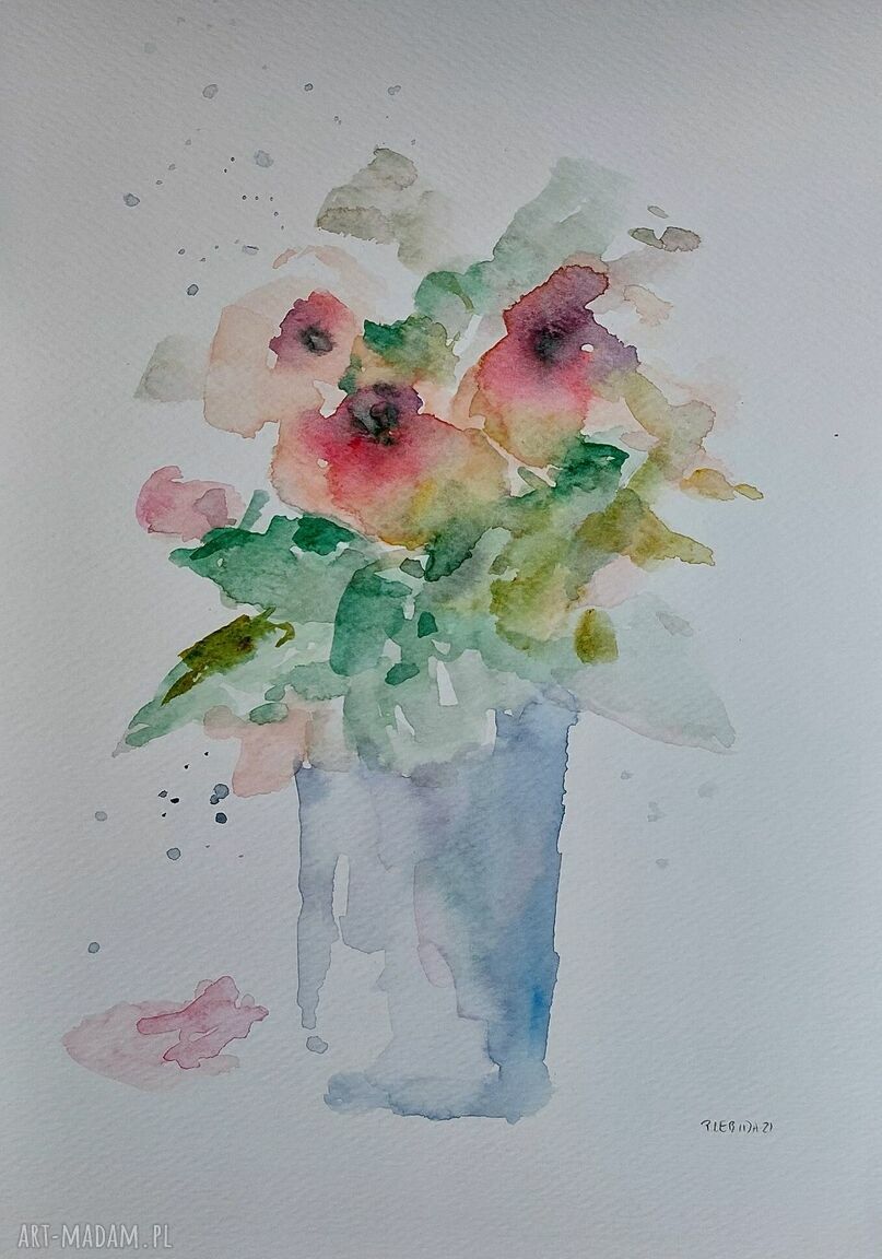 Kwiaty akwarela A4 - Paulina Lebida