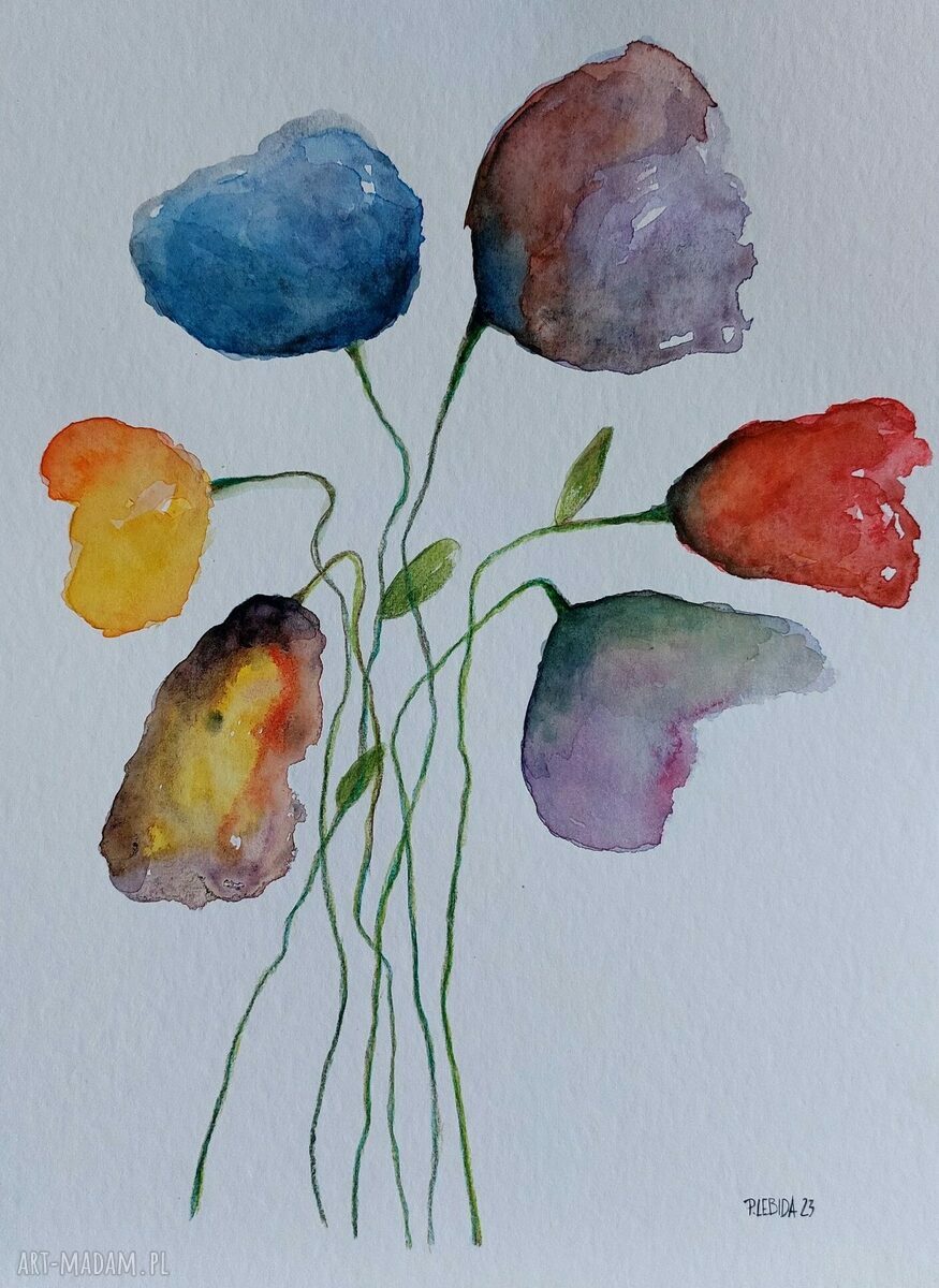 Kwiaty - akwarela formatu 24 x 32 cm