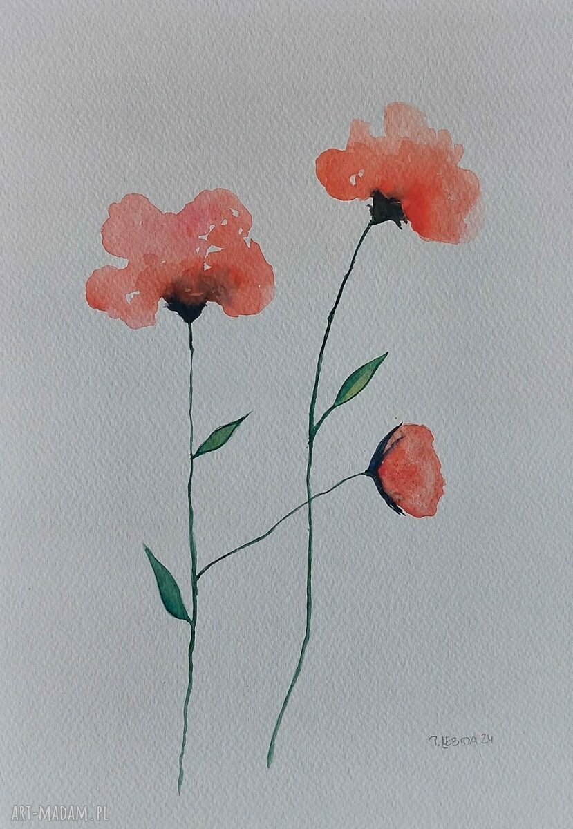 Kwiaty - akwarela formatu A4 Paulina Lebida