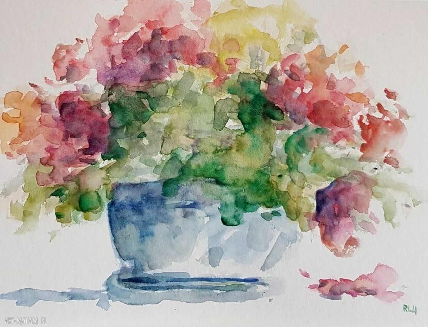 Kwiaty - oryginalna akwarela 32/24 cm Paulina Lebida