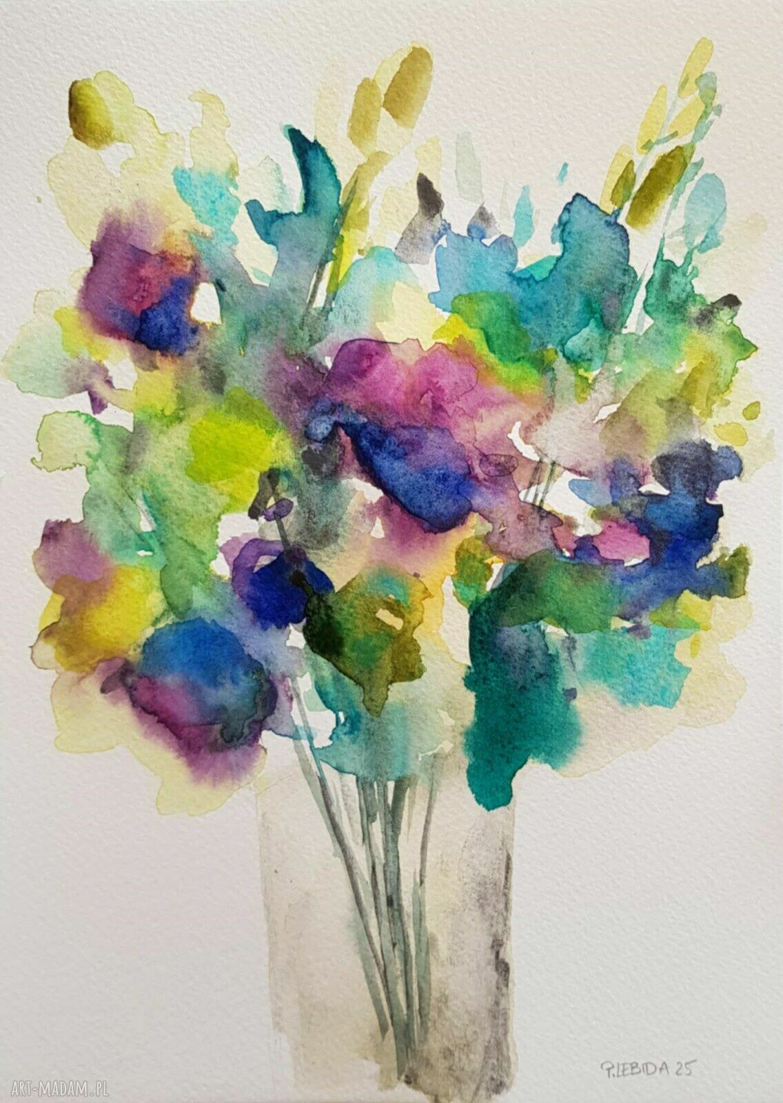 Kwiaty - akwarela formatu 25/18 cm