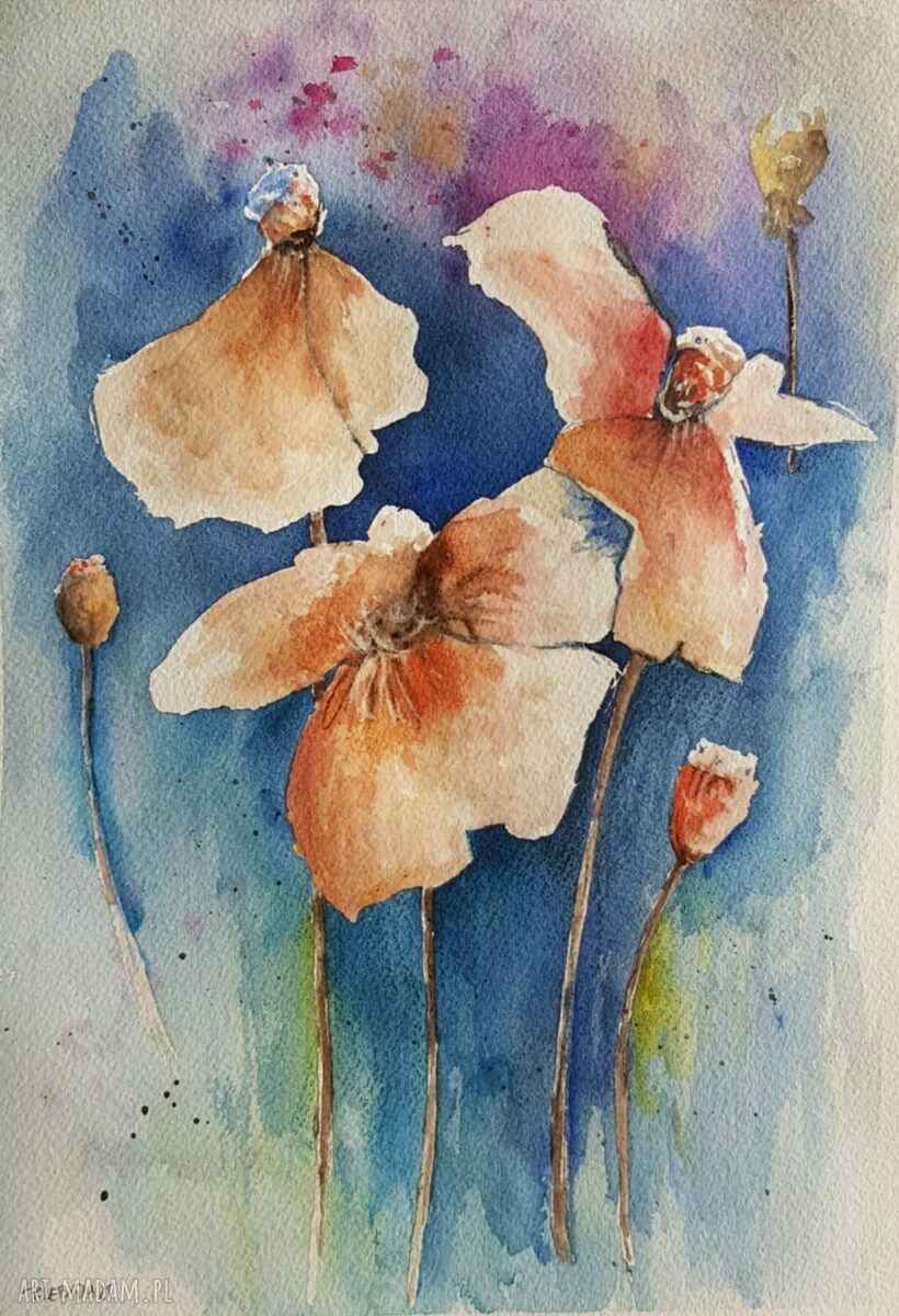Kwiaty - akwarela w formacie A4 (Paulina Lebida), sprzedawana bez oprawy