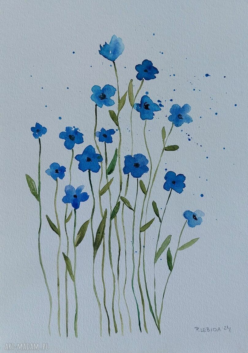Kwiaty - akwarela w formacie A4