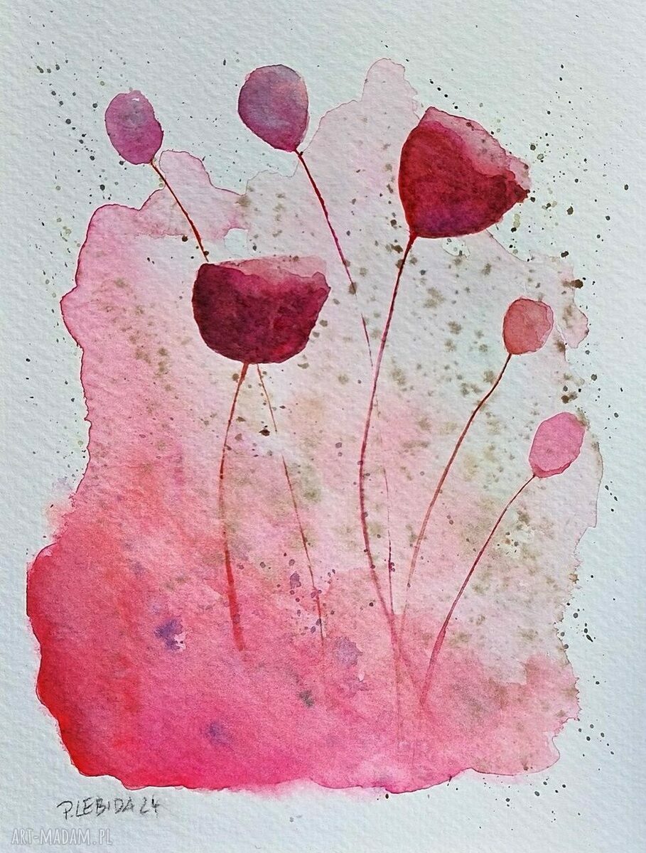 Kwiaty - akwarela 18 x 13,5 cm