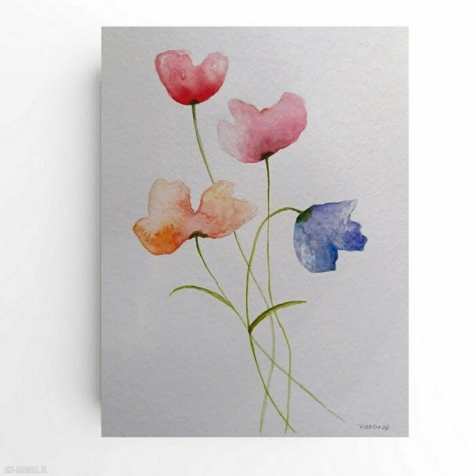 Kwiaty - akwarela formatu 32/24 cm Paulina Lebida