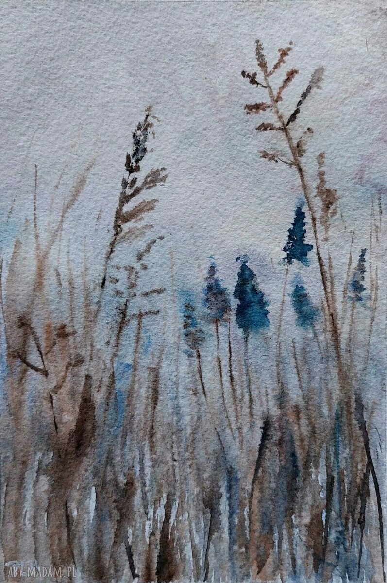 ŁĄKA - akwarela w formacie A5