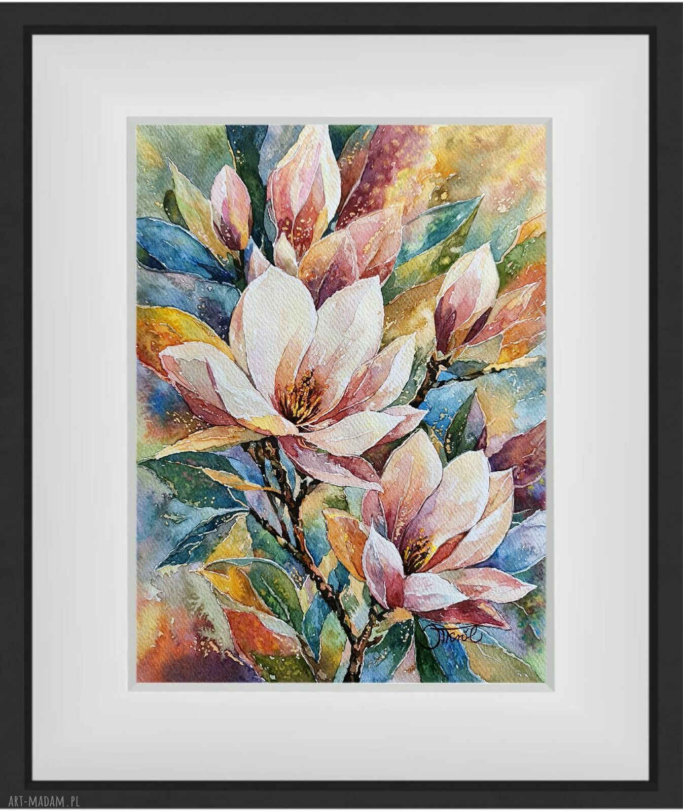 Magnolie - oryginalna akwarela 24 x 32 cm