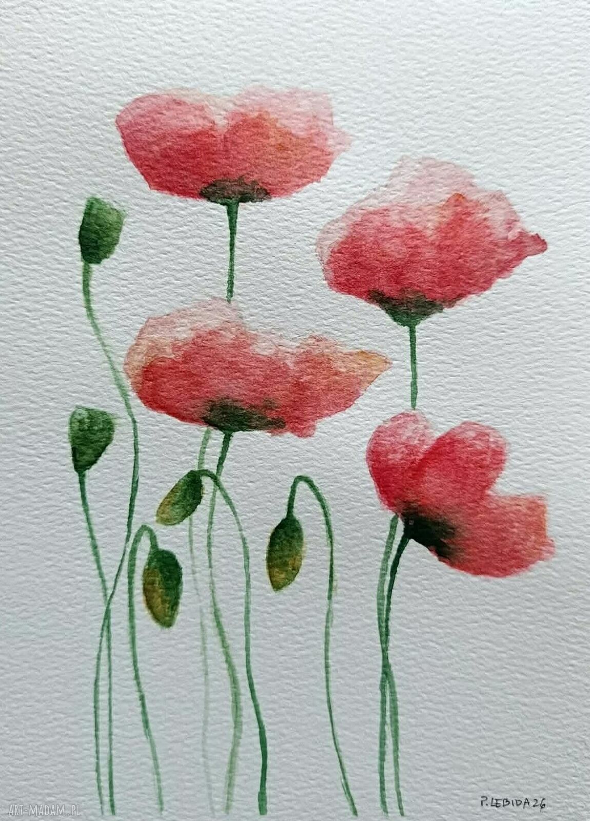 Maki - oryginalna akwarela w formacie A5 (Rembrandt)