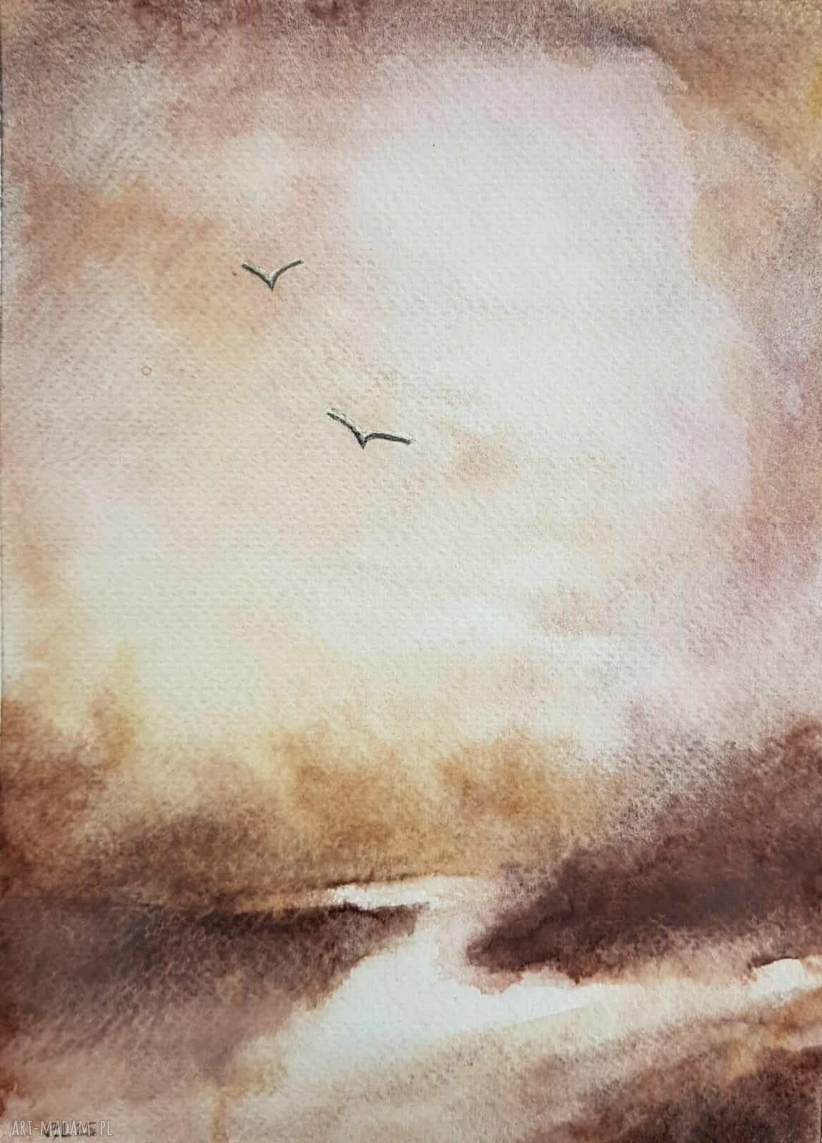 Morze - akwarela 24x18 cm Paulina Lebida (oryginalny obraz, bez ramy)