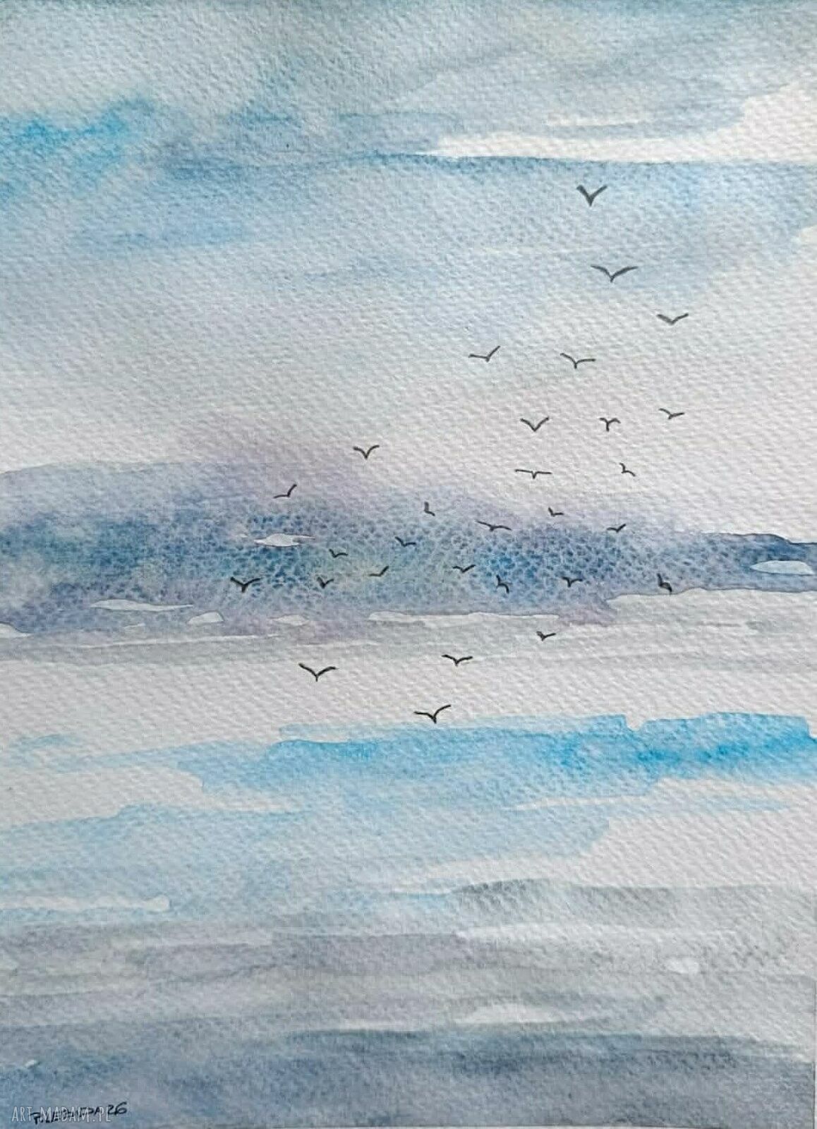 Morze - akwarela 24 x 18 cm Paulina Lebida